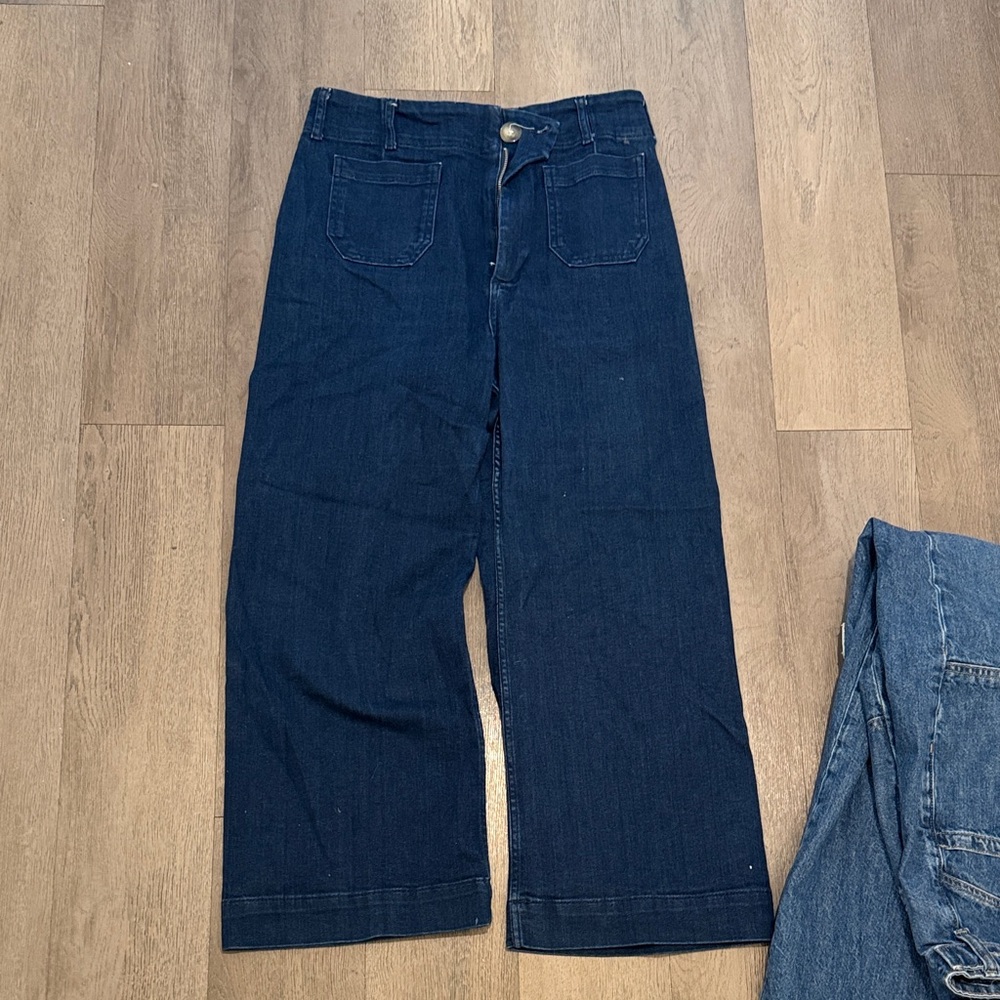 Maeve Dark Blue Wide-Leg Jeans